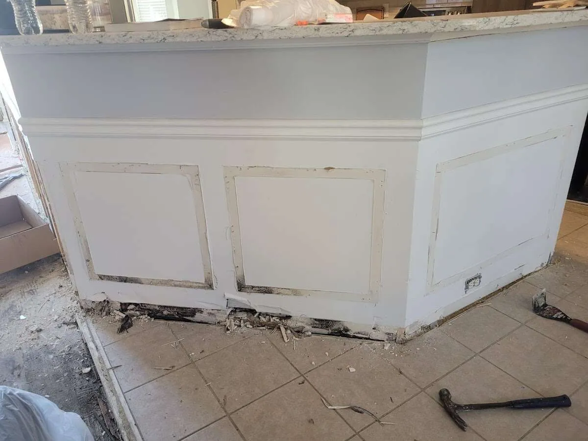 Water damage and mold on kitchen during Storm Damage Restoration in Culver City